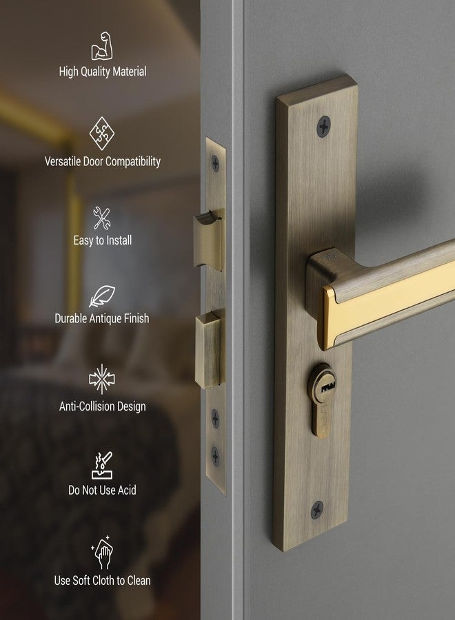 LAPO Heavy Duty Mortise Lock Set - Main Door Handle Lock with 60mm Cylinder, 45x45mm Lock Body, Key Lock for Home, Office, Hotel, Bedroom (Antique Finish, 3 Years Warranty) Cy-167 - Image 5